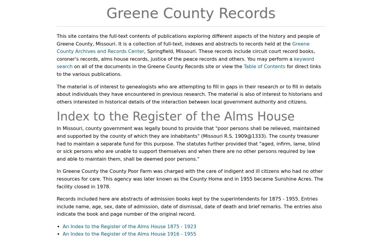 Greene County city directory research with local record indexes