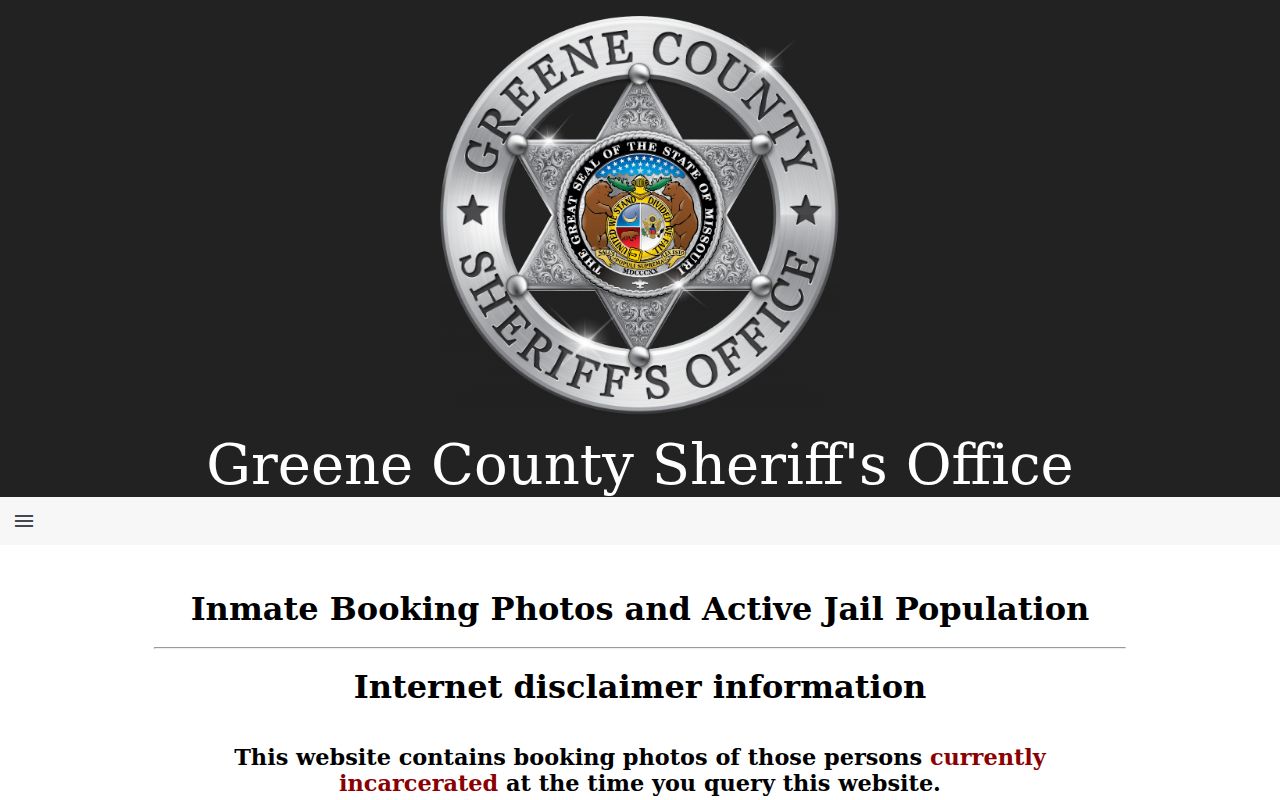 Greene County resident lookup Jail Tracker limits warning